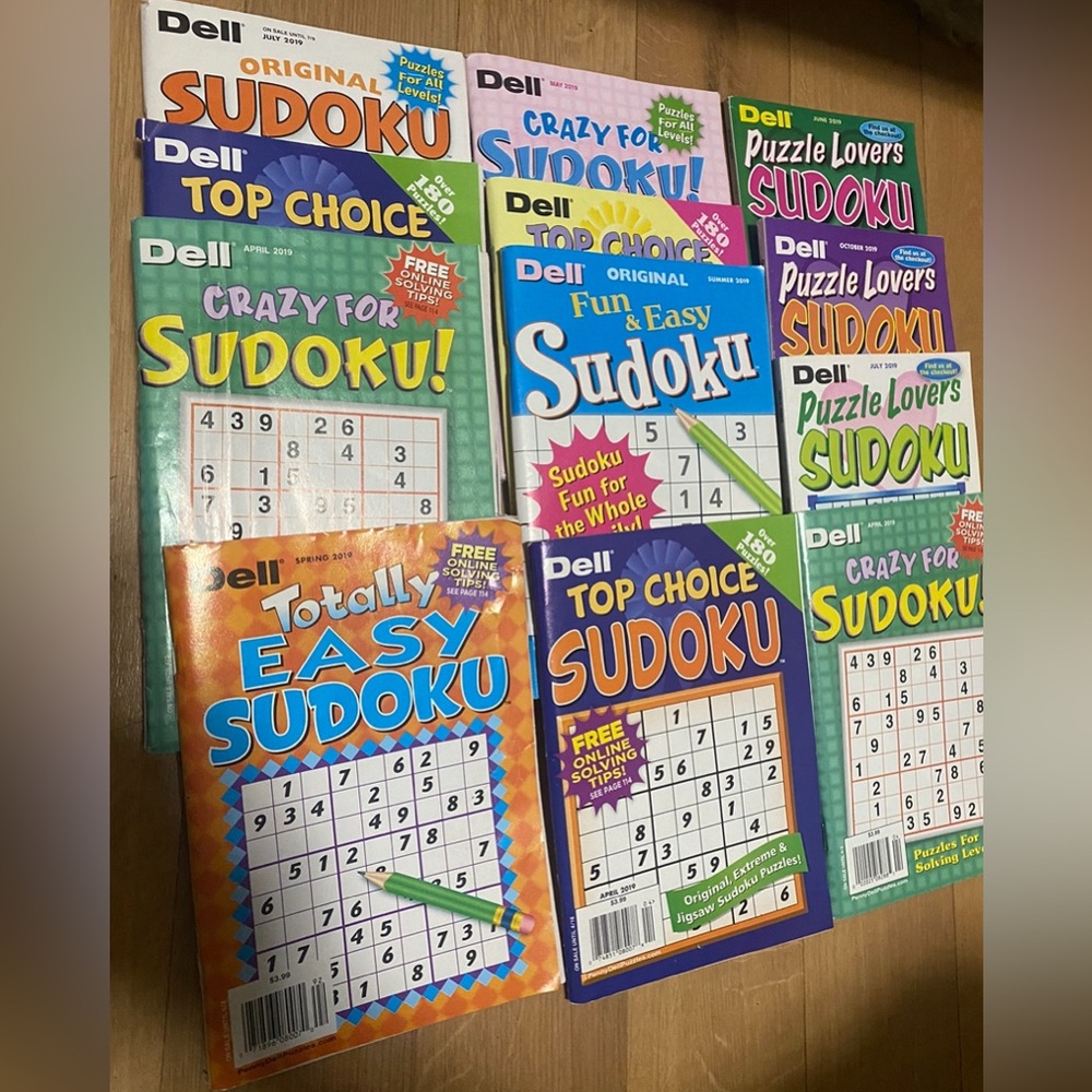 12 Piece / Set / Bundle of Sudoku Puzzle Books - Various
